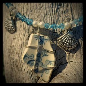 Teal nautical necklace